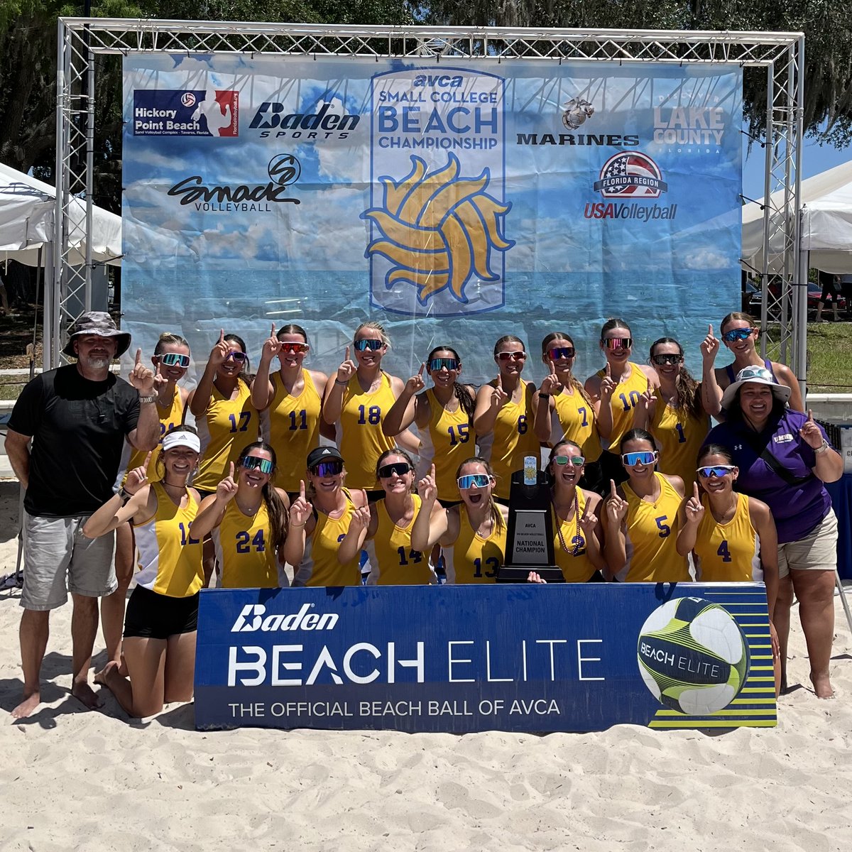 AVCA (@avcavolleyball) on Twitter photo We have a Division III team champ: <a href="/crusports/">UMHB Crusaders</a>!
The Crusaders defeated Berry College, 3-1 in the Div. III final at the AVCA Small College Beach Championships. Ali Rojas and Gracie Nichols of Mary Hardin-Baylor and Becky Blaydes and Kaylee Howell of Berry were named All-Americans. We have a Division III team champ: <a href="/crusports/">UMHB Crusaders</a>!
The Crusaders defeated Berry College, 3-1 in the Div. III final at the AVCA Small College Beach Championships. Ali Rojas and Gracie Nichols of Mary Hardin-Baylor and Becky Blaydes and Kaylee Howell of Berry were named All-Americans.