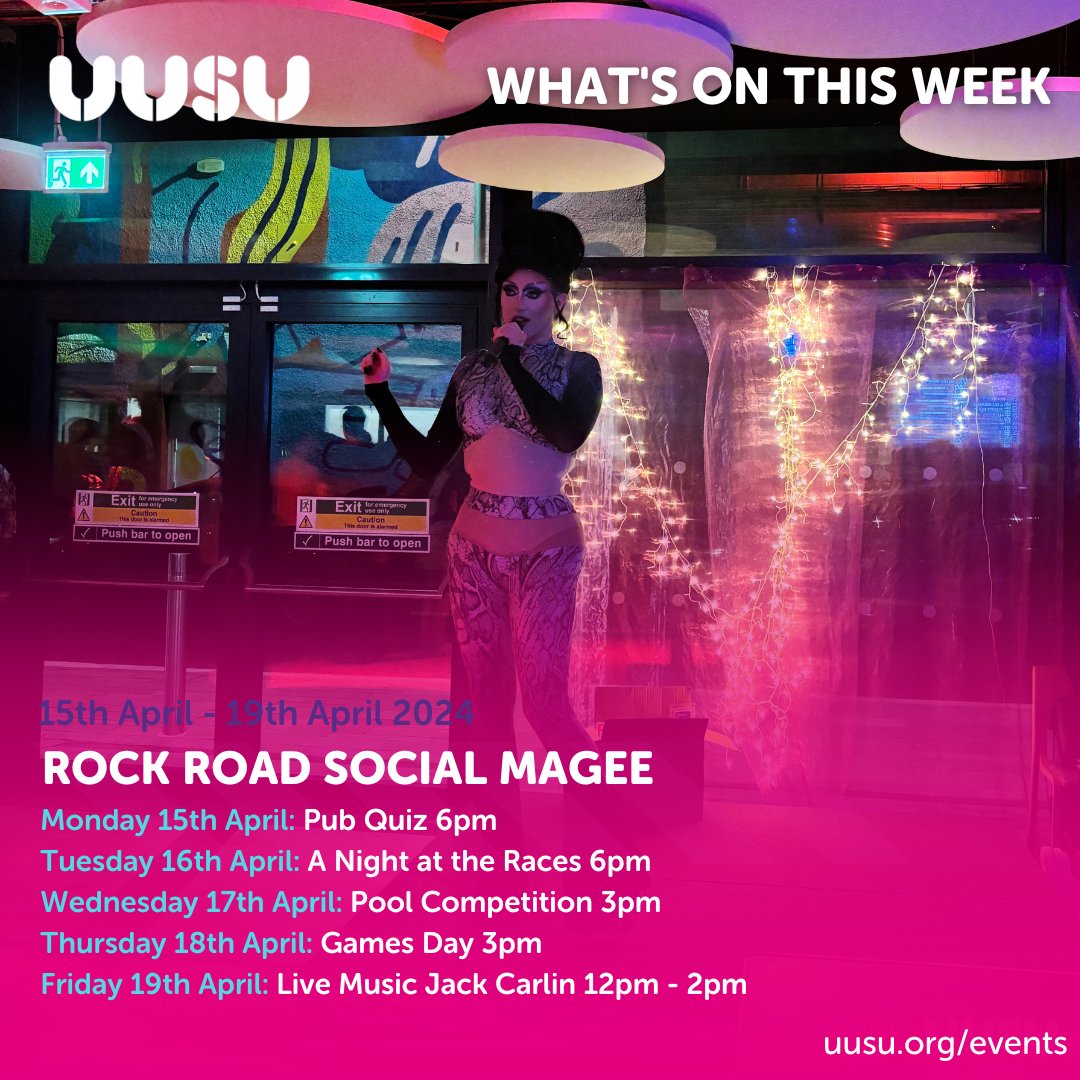 Get ready for another week of fun in the bars 🪩 Here’s what we’ve got coming up ... As always head to uusu.org/events to find out more