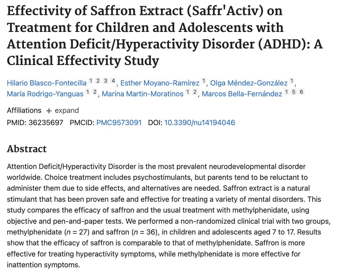 AlpacaAurelius's tweet photo. Insane how many natural treatments there are that nobody is talking about...

For instance Saffron for ADHD, depression and alzheimers. https://t.co/HciaaKdNVZ