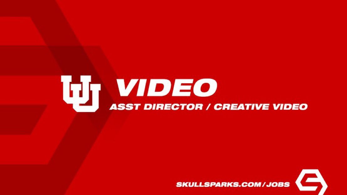 Opportunity with @utahathletics Assistant Director of Creative Video Salt Lake City, Utah tinyurl.com/2ypaxyu5 SkullSparks.com/jobs