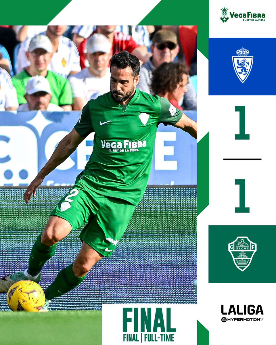 🔵 1-1 🟢 | 𝗙𝗜𝗡𝗔𝗟 | Punto en La Romareda #RealZaragozaElche | #MuchoElche