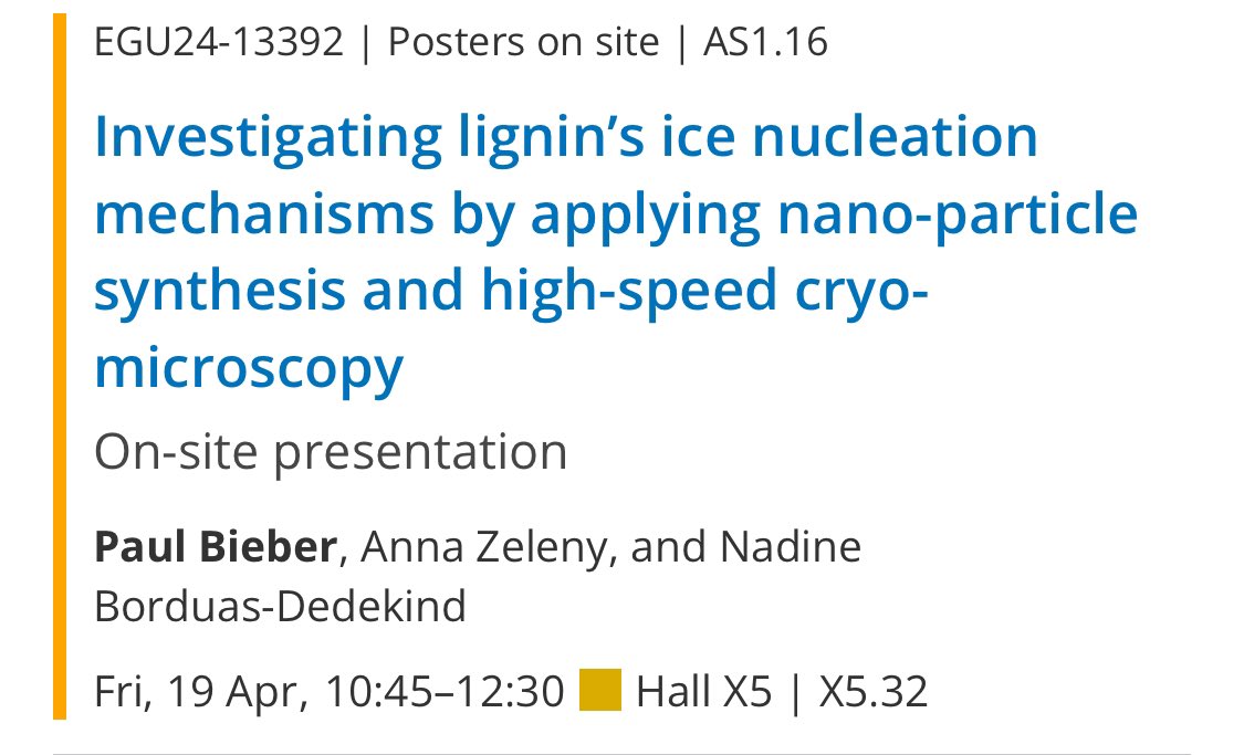 The #NBDGroup is at #EGU24 this week! Our #atmoschem work on cashmeran, singlet oxygen and ice nucleation will be featured by @claudia_sardena and I. Happy to be back in Vienna 👋