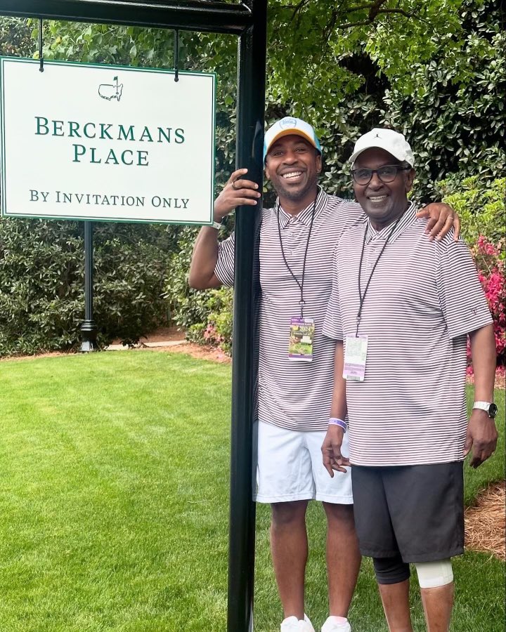 Attending the @TheMasters with dad is something I never imagined. Bucket list. Take the trips, open the good wine. Enjoy the moments now. Appreciate you and love you dad. And you were right..the matching shirts were a hit. ☺️