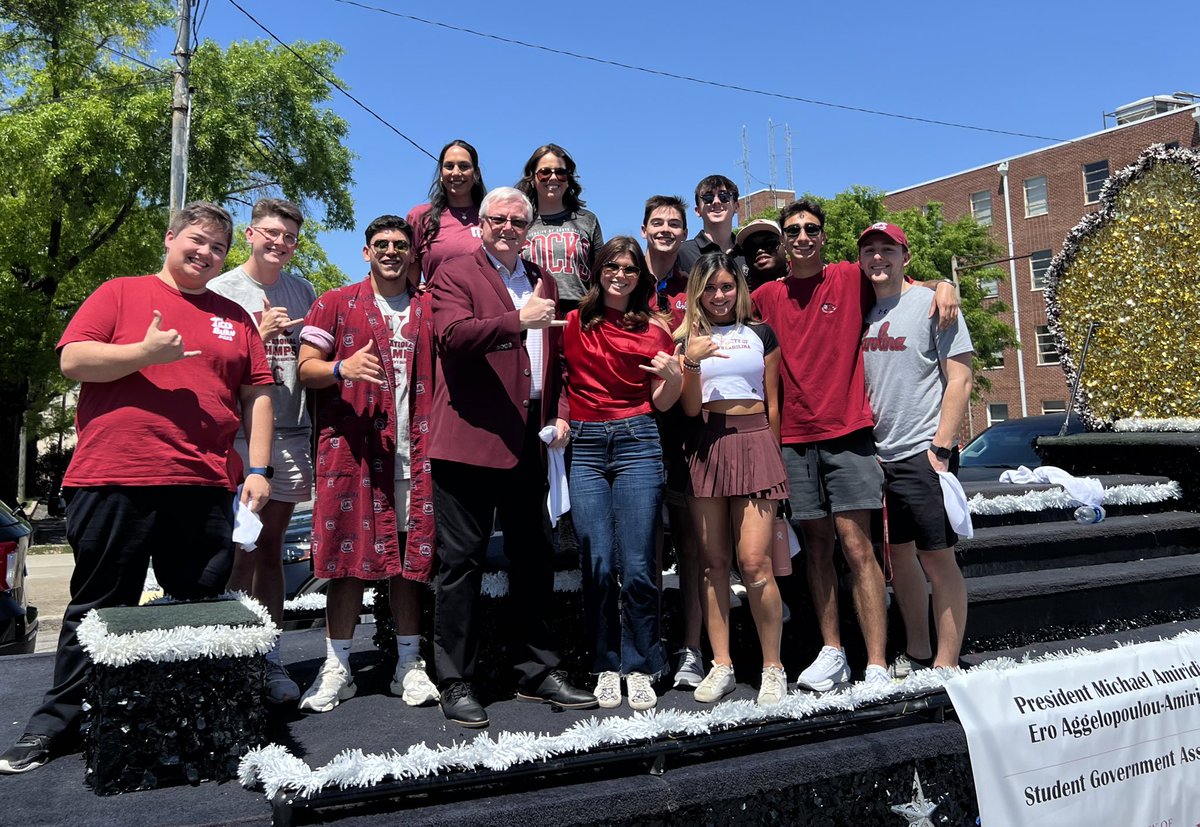 Ready to join today’s parade celebrating our National Champions @GamecockWBB with our Student Government @UofSCSG leaders!