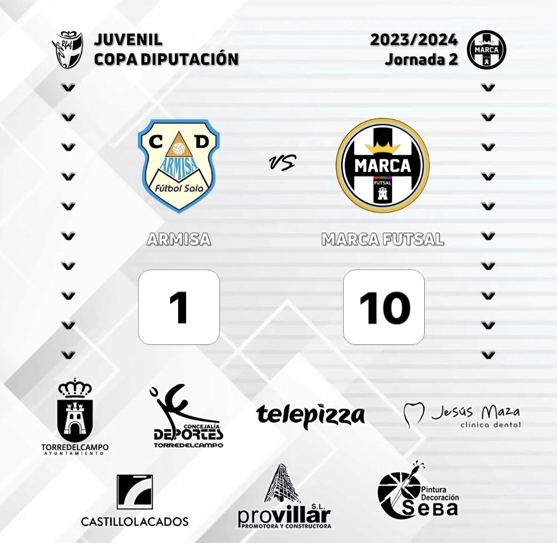 🔵🔵Armisa 1-10 # Juvenil ⚪️⚫️

📝Segunda jornada de copa y segunda goleada. 

⚽️⚽️⚽️⚽️Valdivia
⚽️⚽️Iván
⚽️Raúl Pulgar
⚽️Javi Sánchez
⚽️David
⚽️Perdi
