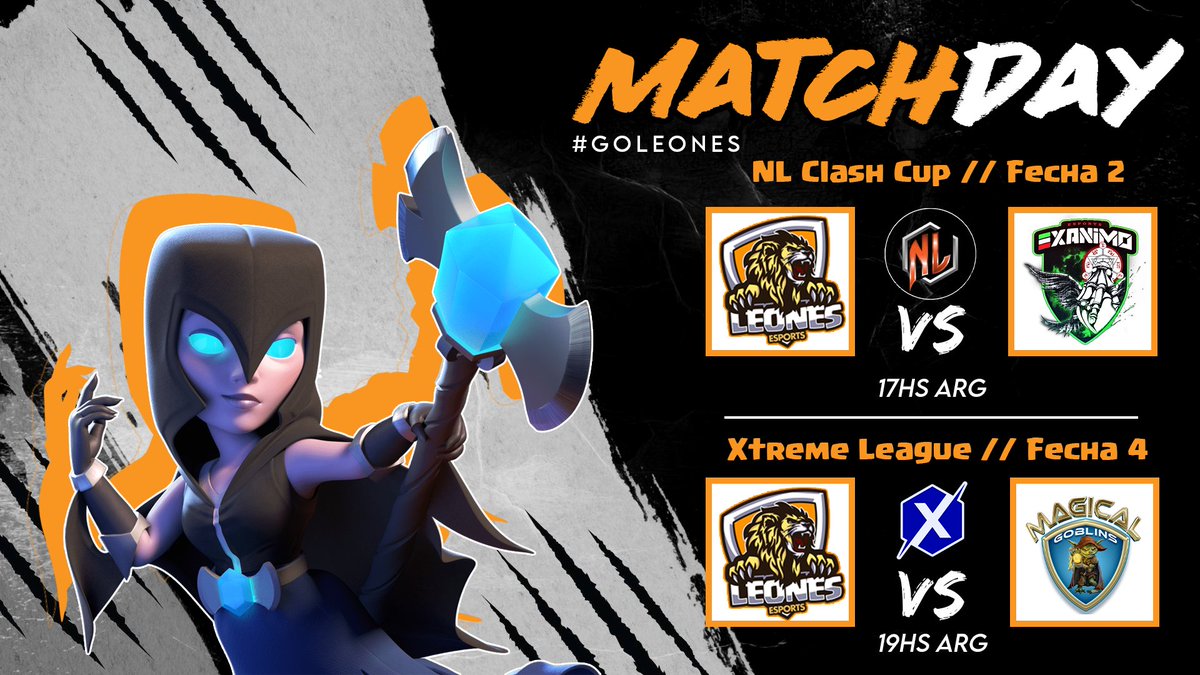 EsportsLeonesCR's tweet photo. #ClashRoyale      

Domingo de buenos partidos!!!

[🏆] @NLClashCupCR 
[🆚] @ExAnimo_Italy 
[🎯] Fecha 2
[⏰] 17hs 🇦🇷  

[🏆] @Xtreme_Teamtbd 
[🆚] @Magical_Goblins 
[🎯] Fecha 4
[⏰] 19hs 🇦🇷 

#GOLeones 🦁🦁🦁 https://t.co/OD3PEHXZwn