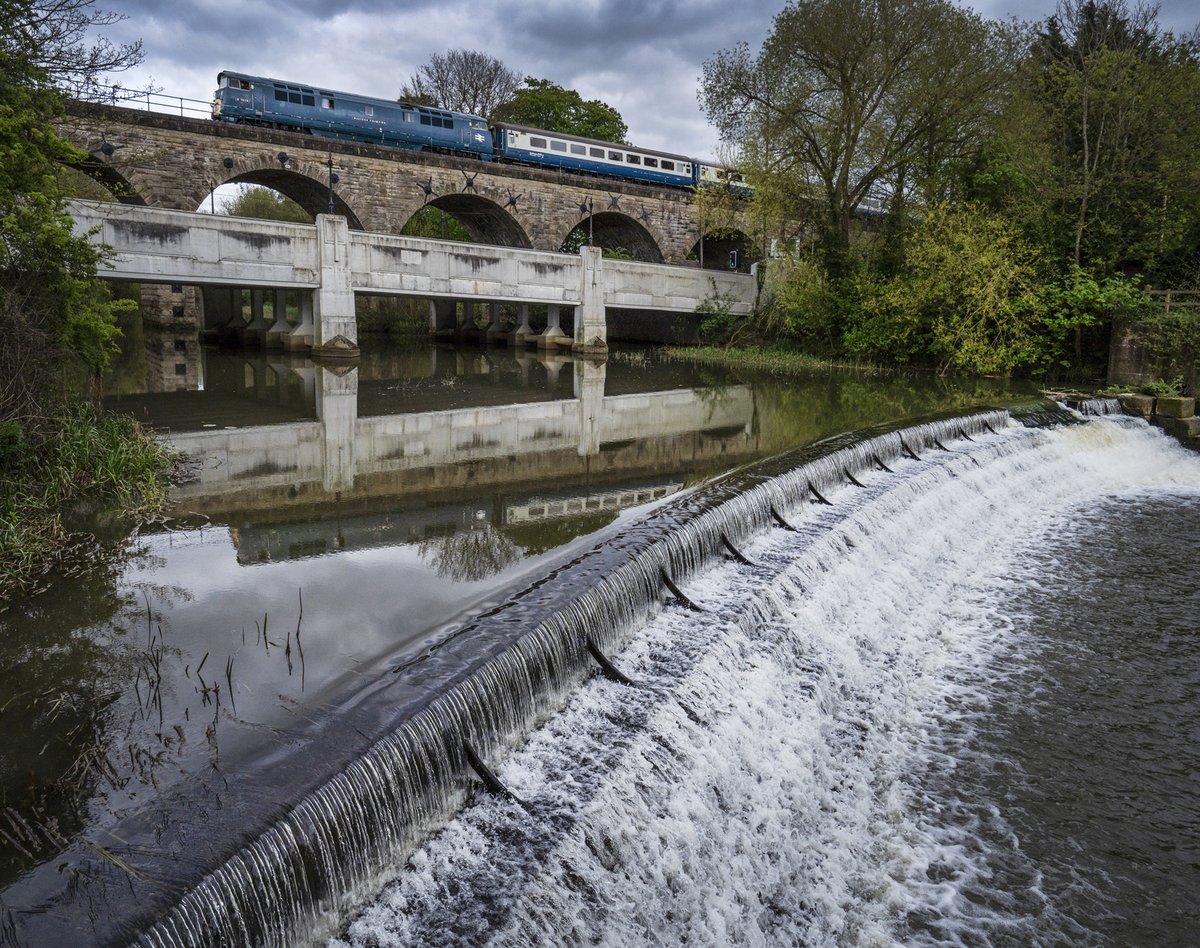 1015 ,Western Champion' crossing the River Leam in Leamington with the 'One Way Wizz' earlier. Soft spot for 'Westerns' from my childhood holidays in Devon and Cornwall🙏 @PathfinderTours @RailwayMagazine #railwayphotography #westernloco