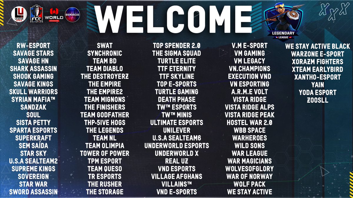 🇬🇧 Applications for the Legendary League are now closed, and here is the list of selected clans! Congratulatons to them! 🥳⚔️ 

🇫🇷 Les inscriptions pour la Legendary League sont désormais closes, et voici la liste des clans sélectionnés ! Félicitations à eux ! 🥳⚔️