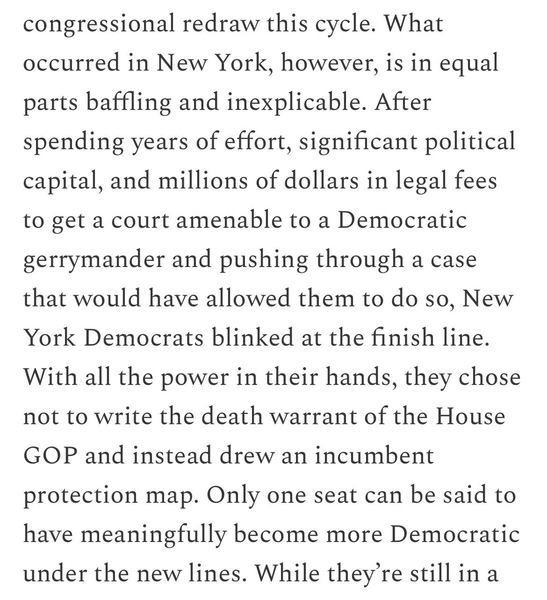 Most of this article is very bullish towards Dem chances but it’s also impossible to ignore this. You cannot overstate just how ass NY Dems are.