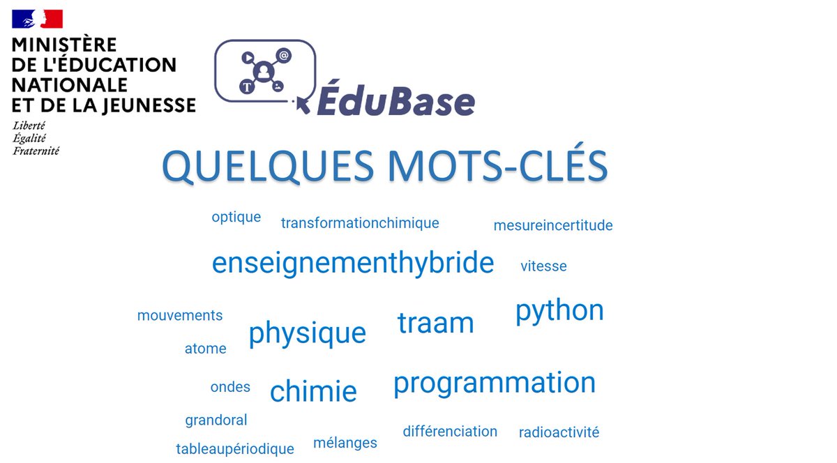 💻 Indexés par les #IAN sur #Édubase : plus de 500 scénarios pédagogiques en #Physique #Chimie, élaborés en académie.
En lien :
✅ avec les programmes
✅ le numérique éducatif
👍 Expérimentés en classe et 📖 indexés par mots-clés.
➡️ edubase.eduscol.education.fr