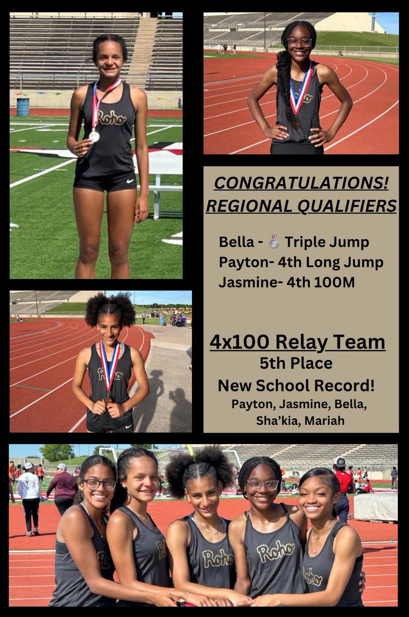 Congratulations Lady Raider Track on a great season!! Shout out to these Lady Raider Track&Field Athletes on their success at the Area Meet!! Looking forward to the Region 1-5A Meet in Lubbock!! @ROHOathletics @raiderfball @rider_sportsmed @RiderHS_LRS