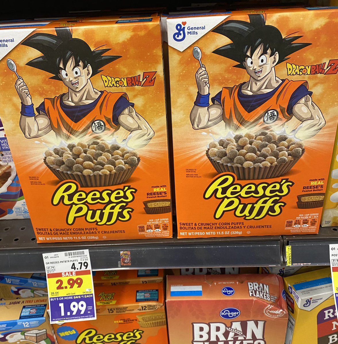 Finding Anime In The Wild: Cereal Aisle Edition. Somehow this just seems like the right and appropriate cereal for Goku to endorse.