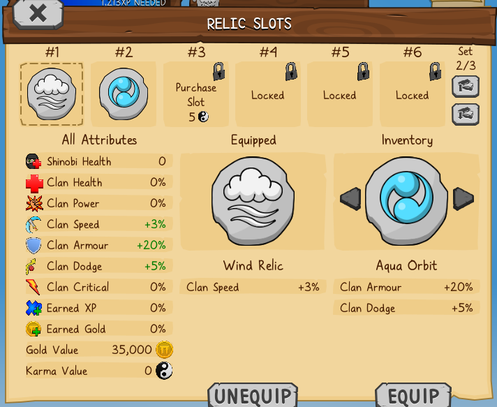 ShinobiWarz's tweet photo. #ShinobiWarz Fixed a black screen bug when selecting another relic set. https://t.co/impxIuApL5