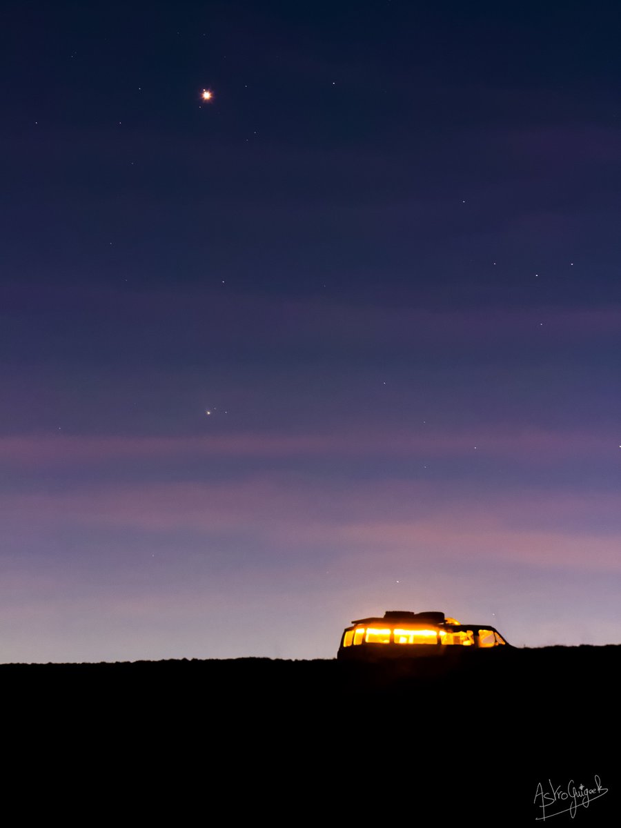 ☄️Last Night's encounter between Jupiter, Comet #12PPonsBrooks and a Tourist's Van🤩 over the French Alps
