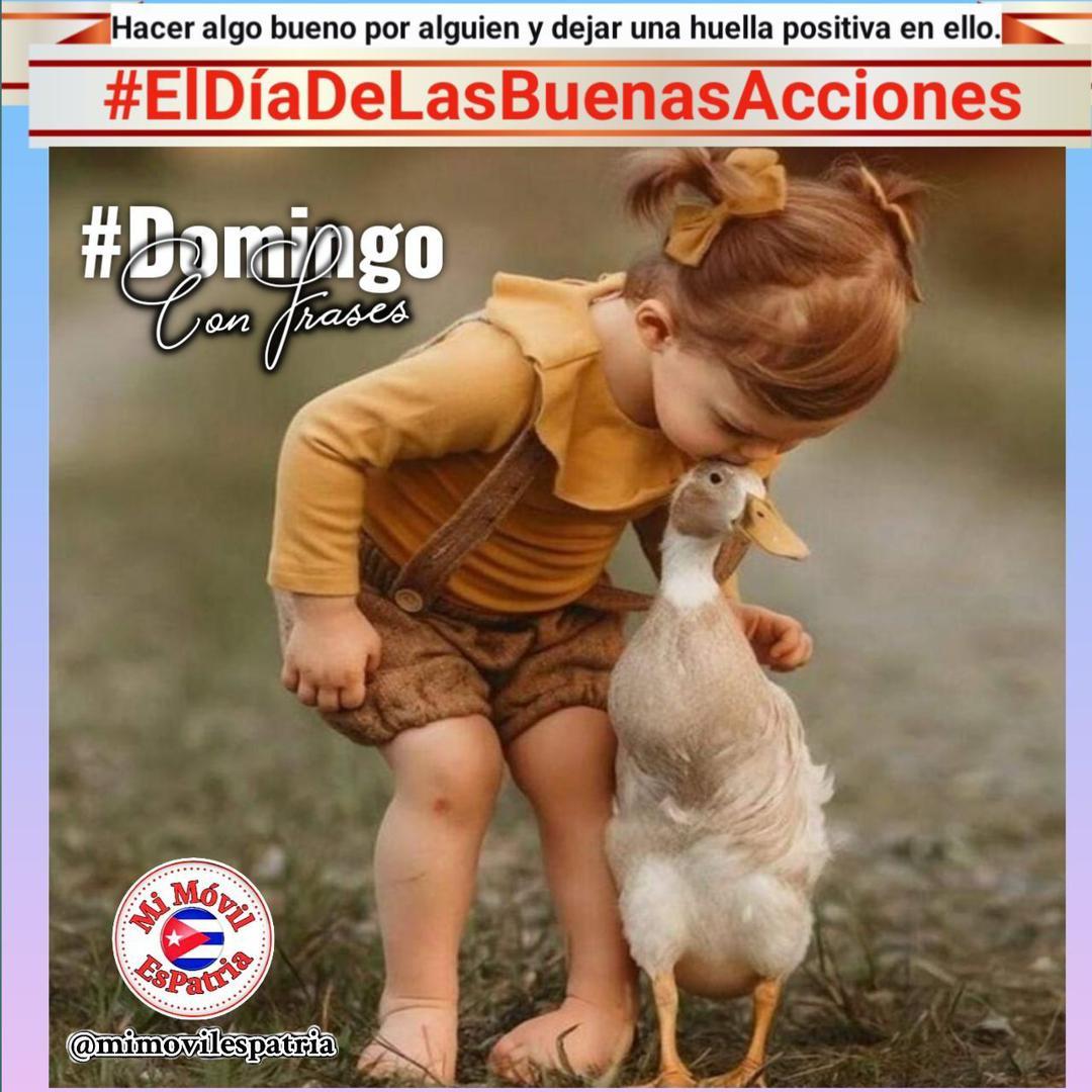 Hacer algo bueno por alguien y dejar una huella positiva en ello‼️‼️🇨🇺❤️ #DíaDeLasBuenasAcciones 
#DomingoConFrases
#MiMóvilEsPatria #DMSMediaLuna 
#DPSGranma 
#CubaEsAmor