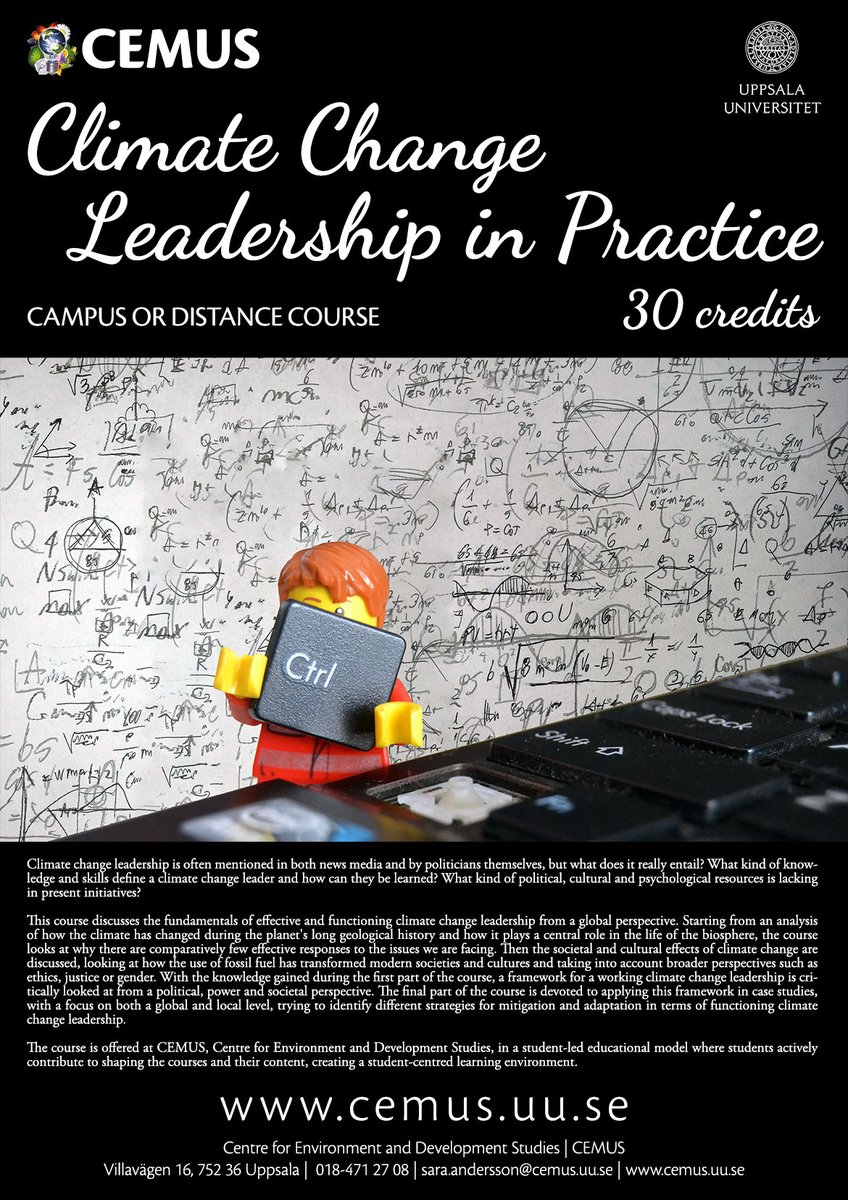 CEMUSUPPSALA's tweet photo. In an all distance-format, get practical knowledge and spend the upcoming semester working on a  climate project! Full time distance studies during the  whole autumn 2024 semester, read more and apply here: https://t.co/o0CNFOrFaV

Application deadline April 15. https://t.co/9njNlTLHqN