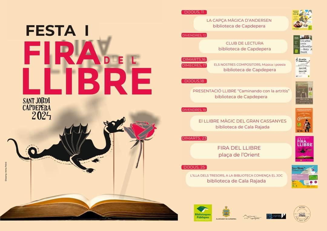 FESTA I FIRA EL LLIBRE SANT JORDI CAPDEPERA 2024 @bibliocapdepera @ConselldeMca @culturamallorca