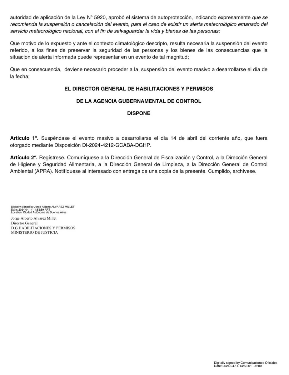 ntvgoficial's tweet photo. SHOW SUSPENDIDO

El Servicio Meteorológico Nacional elevó a NARANJA la ALERTA METEOROLÓGICA para hoy. 
El Gobierno de la Ciudad de Buenos Aires dispone la SUSPENSIÓN DEL SHOW. 

Estamos trabajando en la REPROGRAMACIÓN. PRONTO ESTAREMOS INFORMANDO LA NUEVA FECHA DE REALIZACIÓN. https://t.co/8JhLDaf0Bj