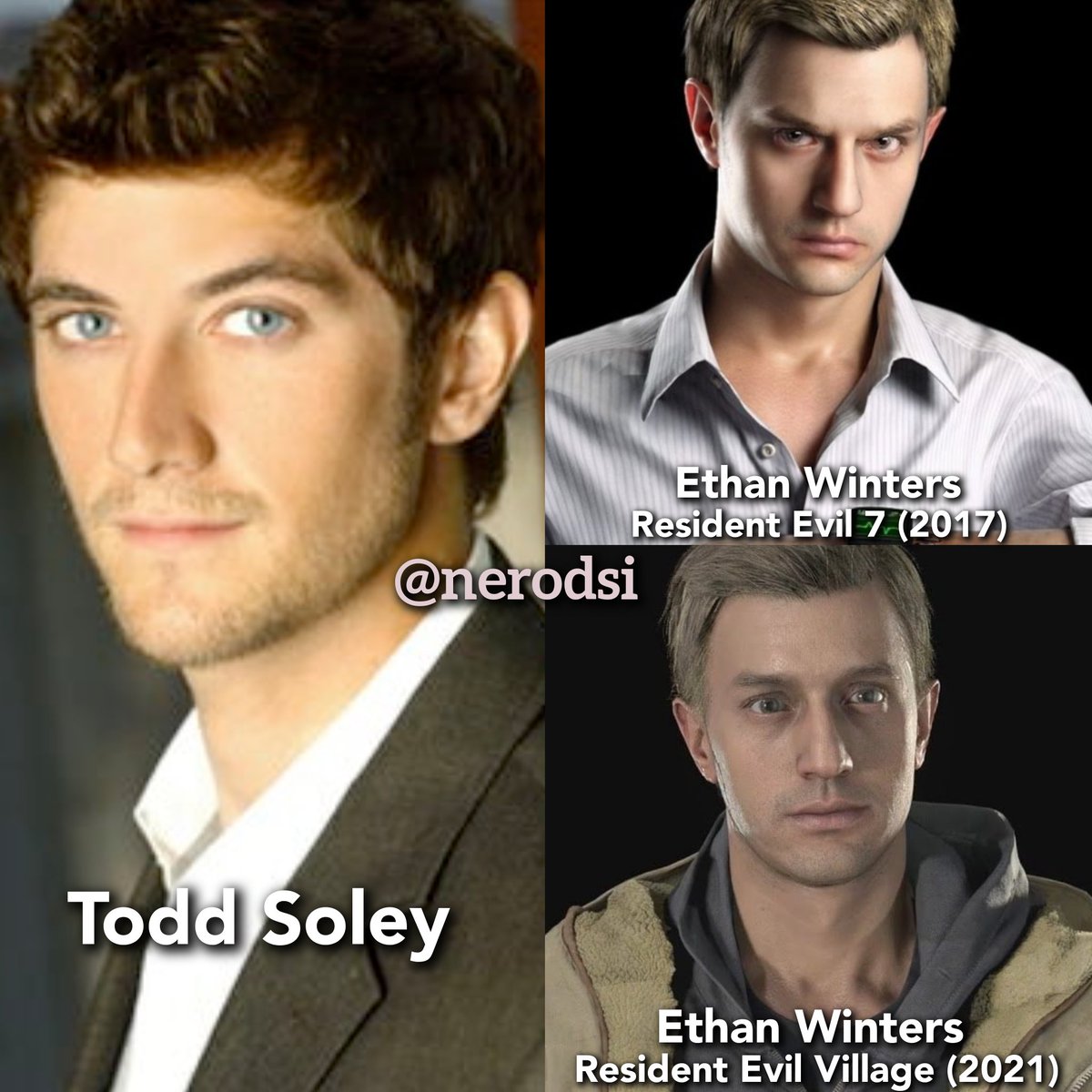 Todd Soley is the voice actor for Ethan Winters in Resident Evil 7 (2017) & Resident Evil Village (2021) 

(Made by me) 

#ResidentEvil #REBHFun #REBH28th #RE #EthanWinters #RE7 #ResidentEvil7 #ResidentEvilVillage #Biohazard #Capcom