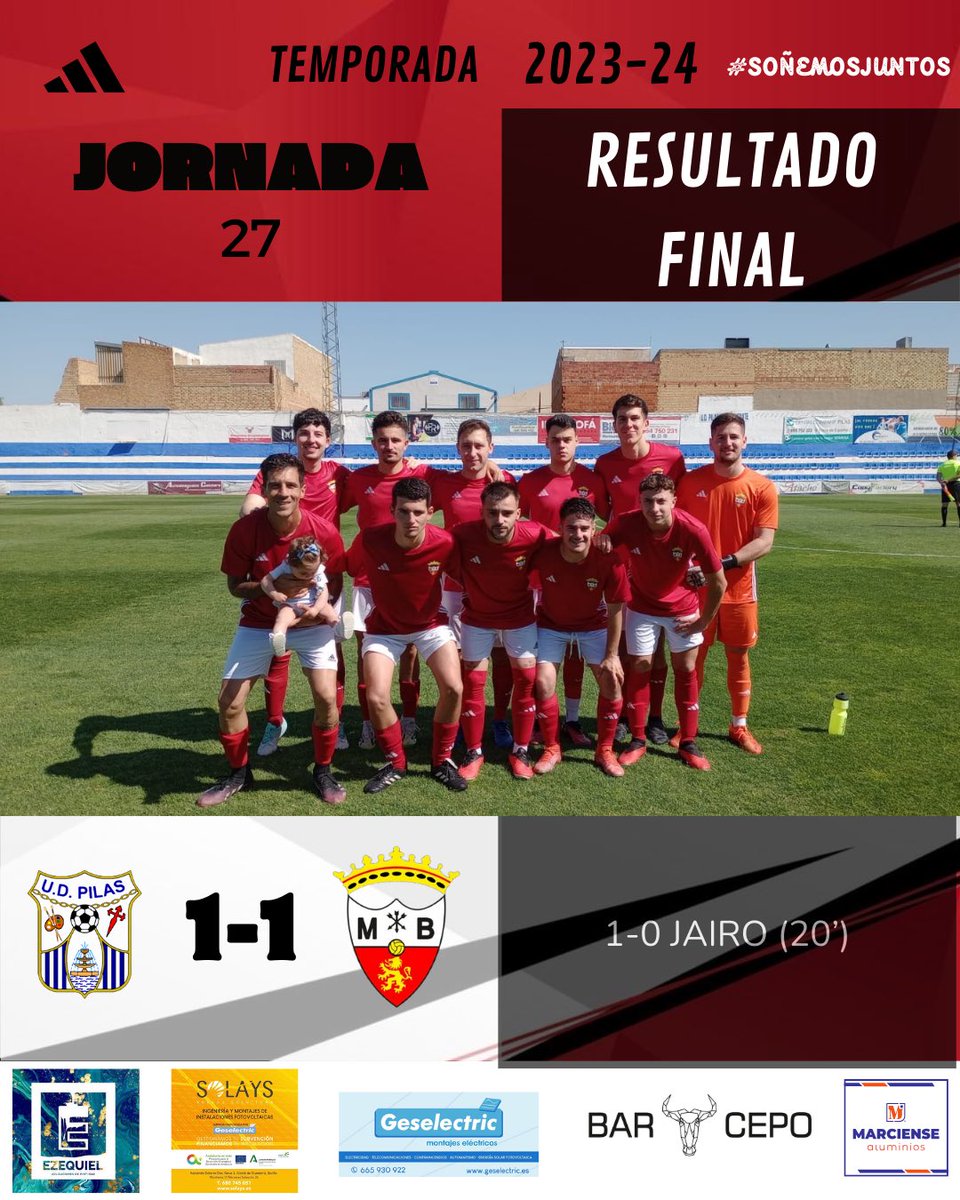 🟰 | Empate en la mañana de hoy en Pilas. 

#SoñemosJuntos 🤍❤️