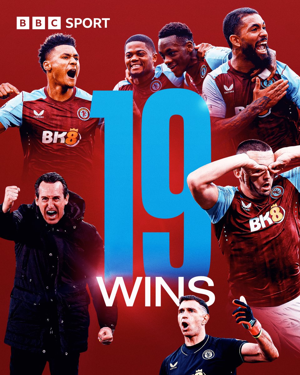 Aston Villa have secured a club record number of wins in a 38-game Premier League season! 👏

#BBCFootball