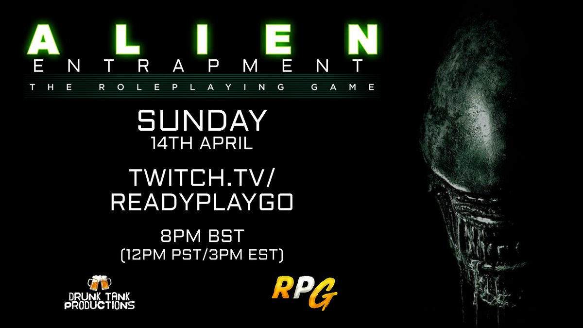 Our crew have just fled from Planet Alba after being tipped off that danger was coming. Travelling to unknown coordinates. Who will they find? Or... what will they find?

twitch.tv/readyplaygo

#AlienEntrapment #ReadyPlayGo #TTRPGs
