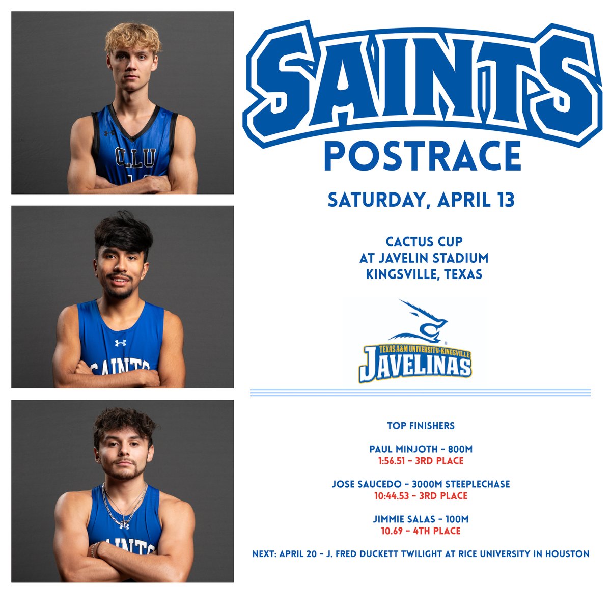 Saints Men Participate in Texas A&M-Kingsville Cactus Cup ow.ly/nUPh50RfNzR