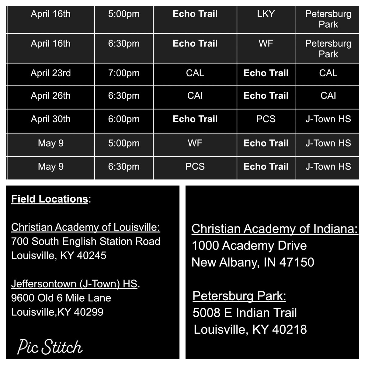 I wanted to share our schedule for this season! Not including is the tournament! But we will be back in action with a double header on Tuesday! Hopeful the rain holds off! #WolfPackSoftball #ETMS #ExpectgreaTness