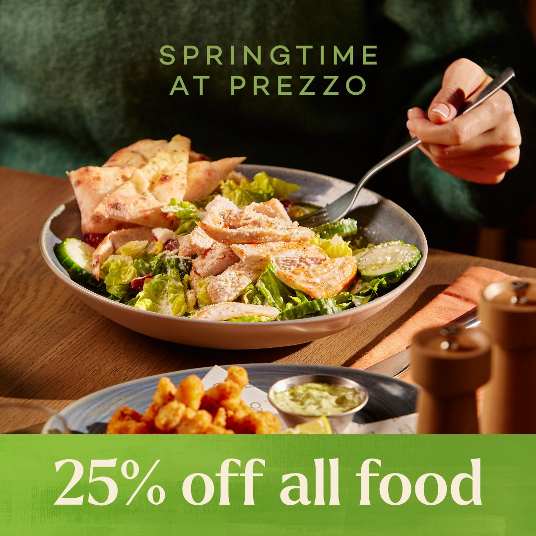 Put a spring in your step and enjoy 25% off all dishes, including our seasonal favourites 🥗 Redeem offer now: bit.ly/3VSRM07