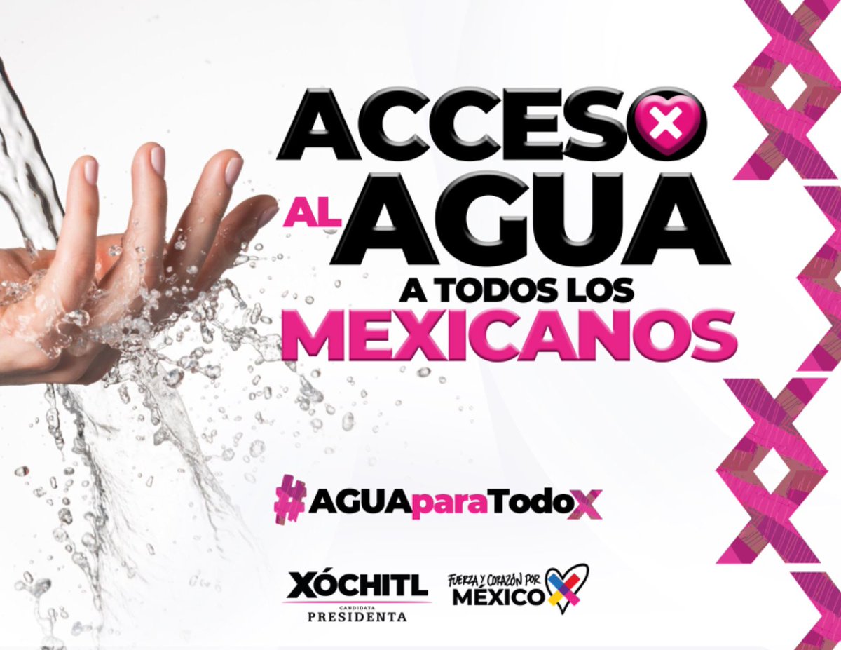 XochitlGalvez's tweet photo. El problema del agua es por la falta de infraestructura, no de lluvia.

Estas son algunas de las propuestas que haré realidad cuando sea Presidenta para tener #AguaParaTodoX. https://t.co/TE1TH5NCgc