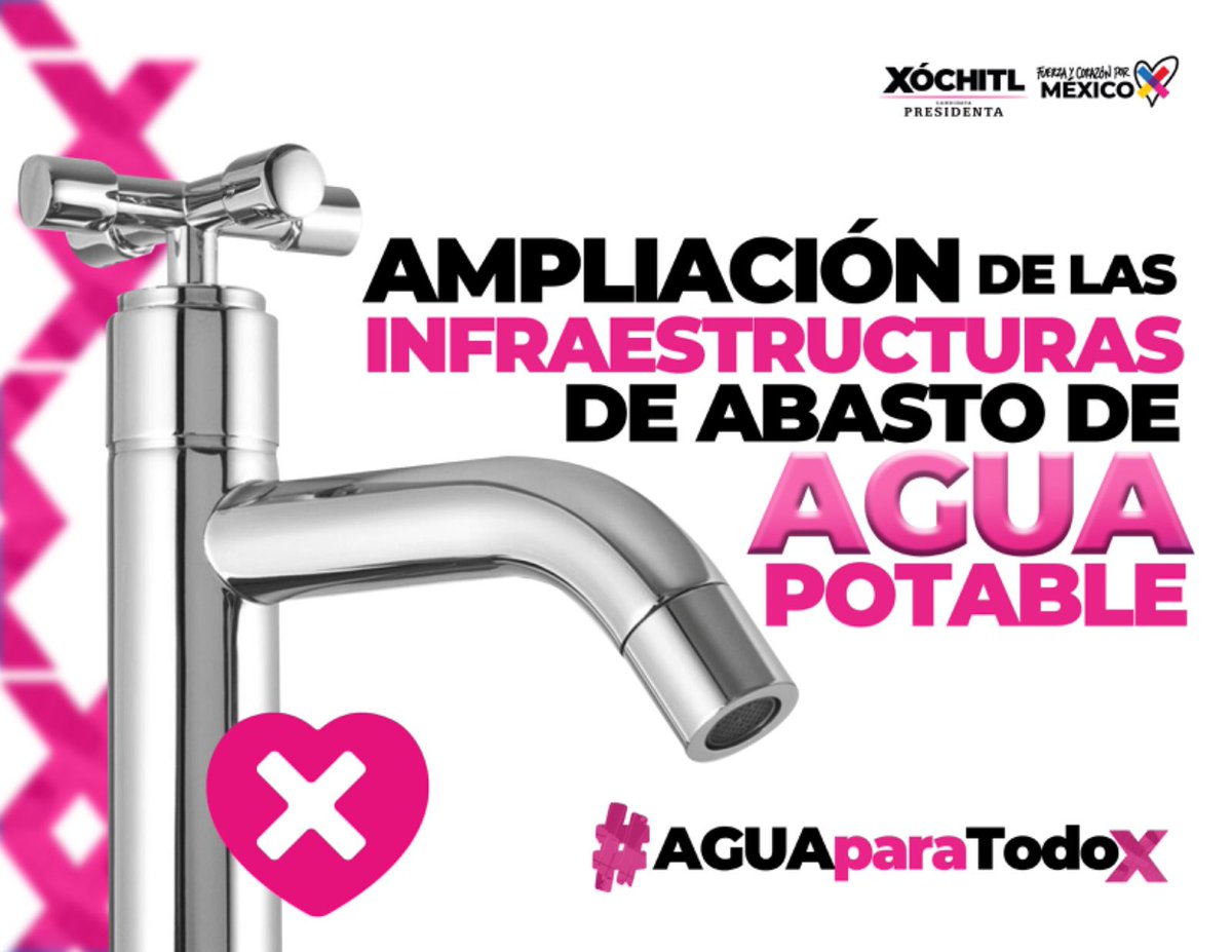 XochitlGalvez's tweet photo. El problema del agua es por la falta de infraestructura, no de lluvia.

Estas son algunas de las propuestas que haré realidad cuando sea Presidenta para tener #AguaParaTodoX. https://t.co/TE1TH5NCgc