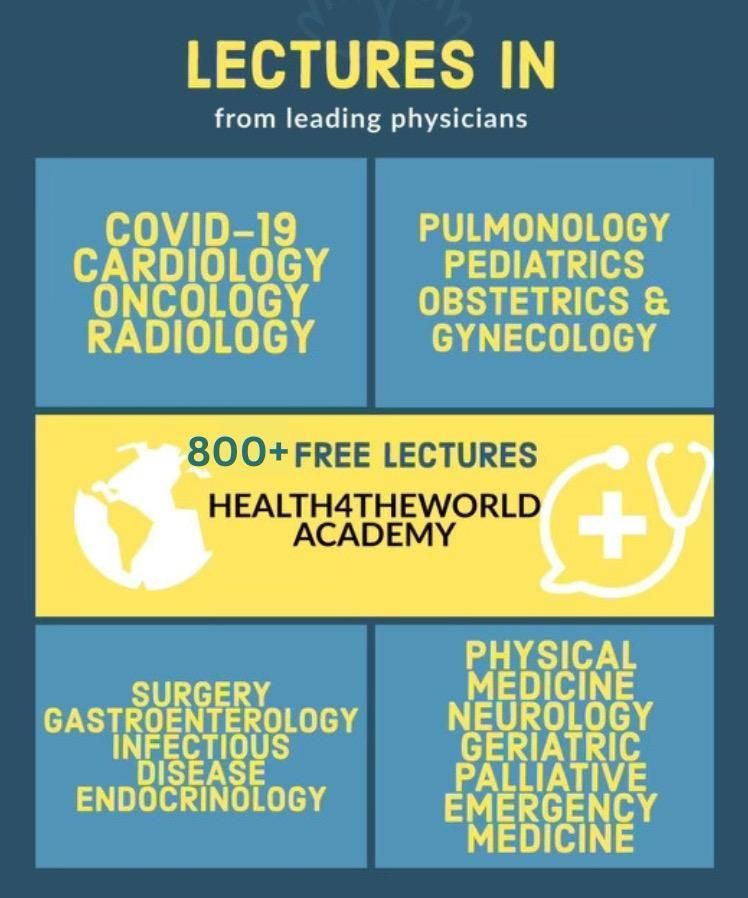 #Education is a crucial aspect of a doctor's professional development and overall success in the #medical field. Explore our free Grand Rounds at Health4theWorld's online Academy and YouTube below! Academy: buff.ly/3ih7fAO YouTube: buff.ly/48l30gX #MedEd