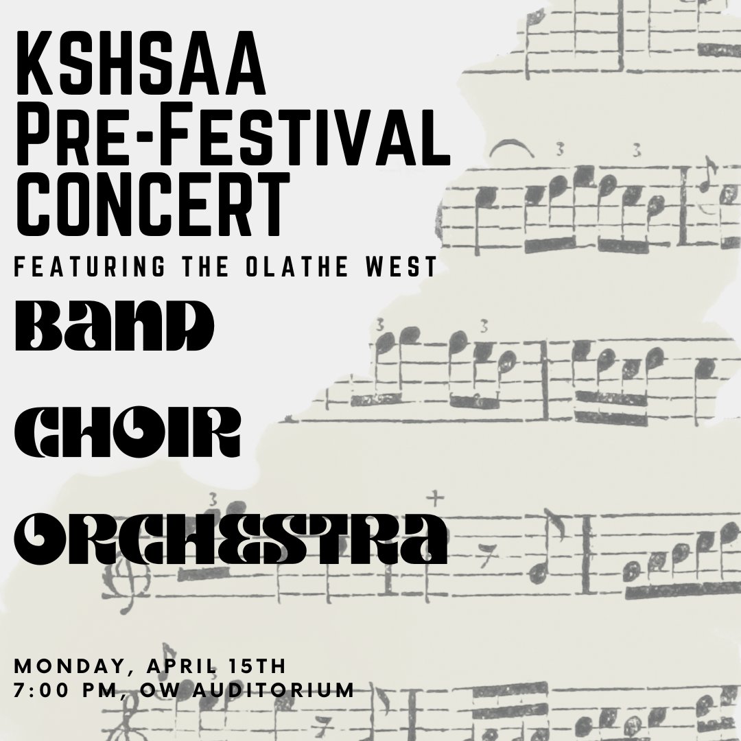 The OW Band has 2 concerts this week! Please join us Monday for our KSHSAA Pre-Festival Concert with the OW Choir & Orchestra. Come back on Tuesday for the OW Jazz Jam Concert with the Jazz Bands from OW, Mission Trail, and Oregon Trail, as well as special guest Nicholas Rowland!