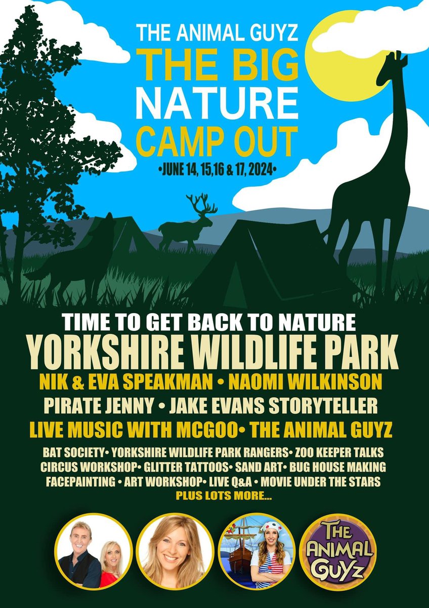 Our big nature camp out. The line up and planning is coming together nicely and we can’t wait for this weekend of fun and nature in June. To book your place and have a weekend of fun with the incredible team we have in place then visit theanimalguyz.com/meet-the-anima…