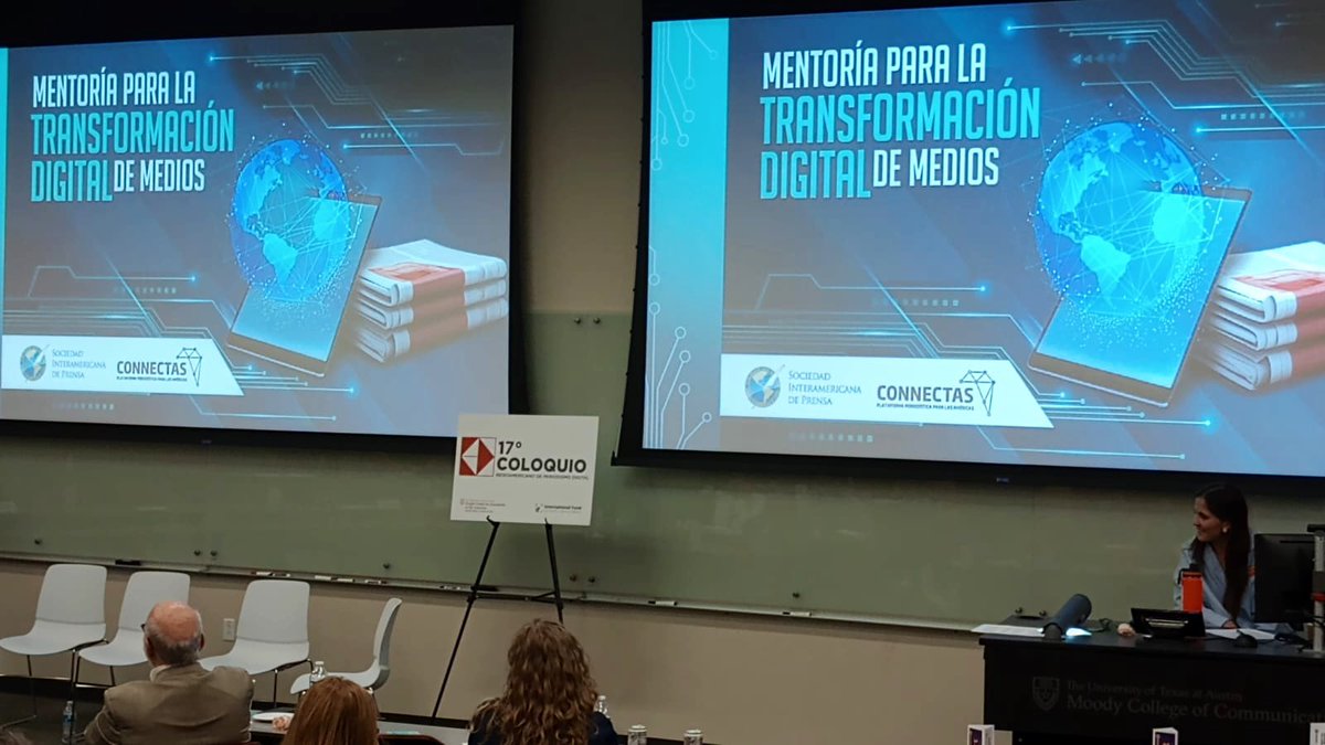 🗞️💻@ConnectasOrg presente en el #17ºColoquio Iberoamericano de Periodismo Digital del @25thISOJ organizado por el @KnightCenterUT. Se exponen programas que se adelantan: #CátedraCONNECTAS - Martin Baron, #CONNECTASFellowship, #CONNECTASNext y Mentorías digitales para medios.🙌🏽