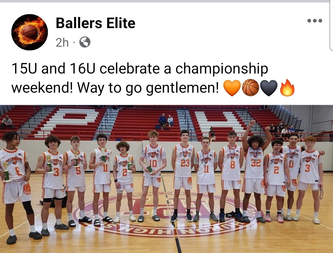 A couple of Cardinal Mooney players Sophomore Cullen Knuth (@cullen_knuth) and Freshman Gavin Chalut both winning championships this weekend with their AAU teams Ballers Elite.