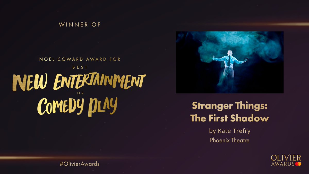 The @NoelCowardSir Award for Best New Entertainment or Comedy Play goes to @STOnStage by #KateTrefry at the @Phoenix_Ldn. #OlivierAwards
