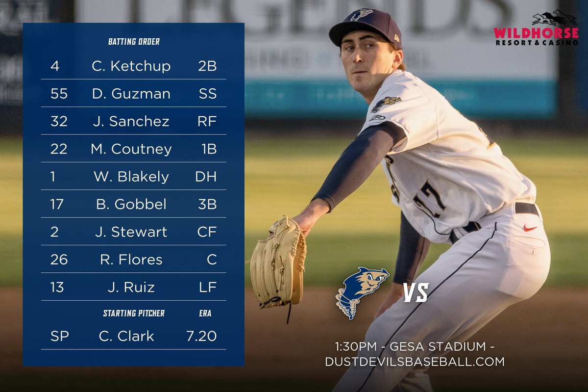 Wildhorse Resort & Casino! Gates open at 12:30pm with first pitch set for 1:30pm. #tcdustdevils