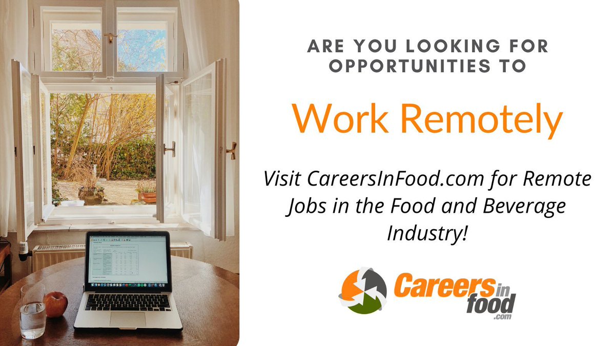 Are you looking for a remote job in the food and beverage industry?

If that is the case, #RemoteJobs are in no short supply on CareersInFood.com!

View opportunities and setup an alert for new remote jobs in your area: careersinfood.com/work-from-home… 

#FoodJobs #WFH #Hiring #Jobs