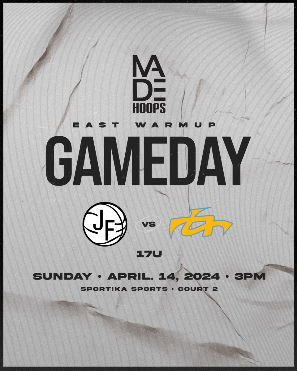 for the 4th consecutive year of opening weekend of AAU, we will tangle with our friends at @TeamFinalEYBL! no better program to measure yourself against the top in the country! 3pm tip on Court 2 at Sportika in the @madehoops East Warm Up! #theforceway