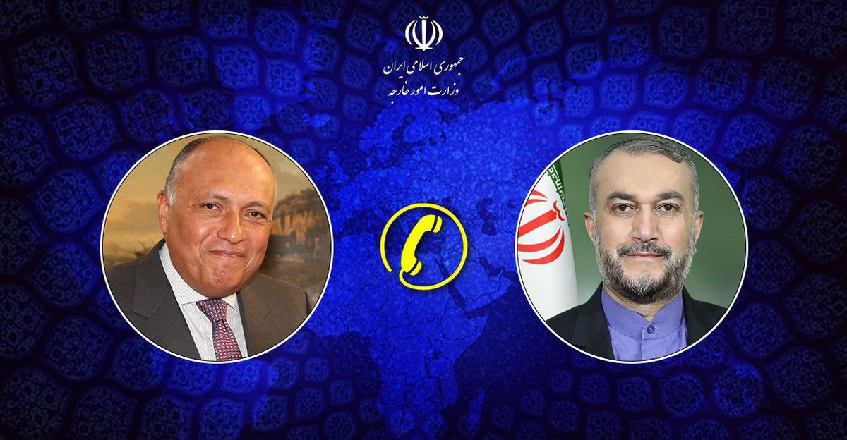 #Iran and #Egypt foreign ministers had a phone call, discussing efforts to deescalate in the region. Egyptian FM have also had other phone calls with US State Secretary and Israeli FM.