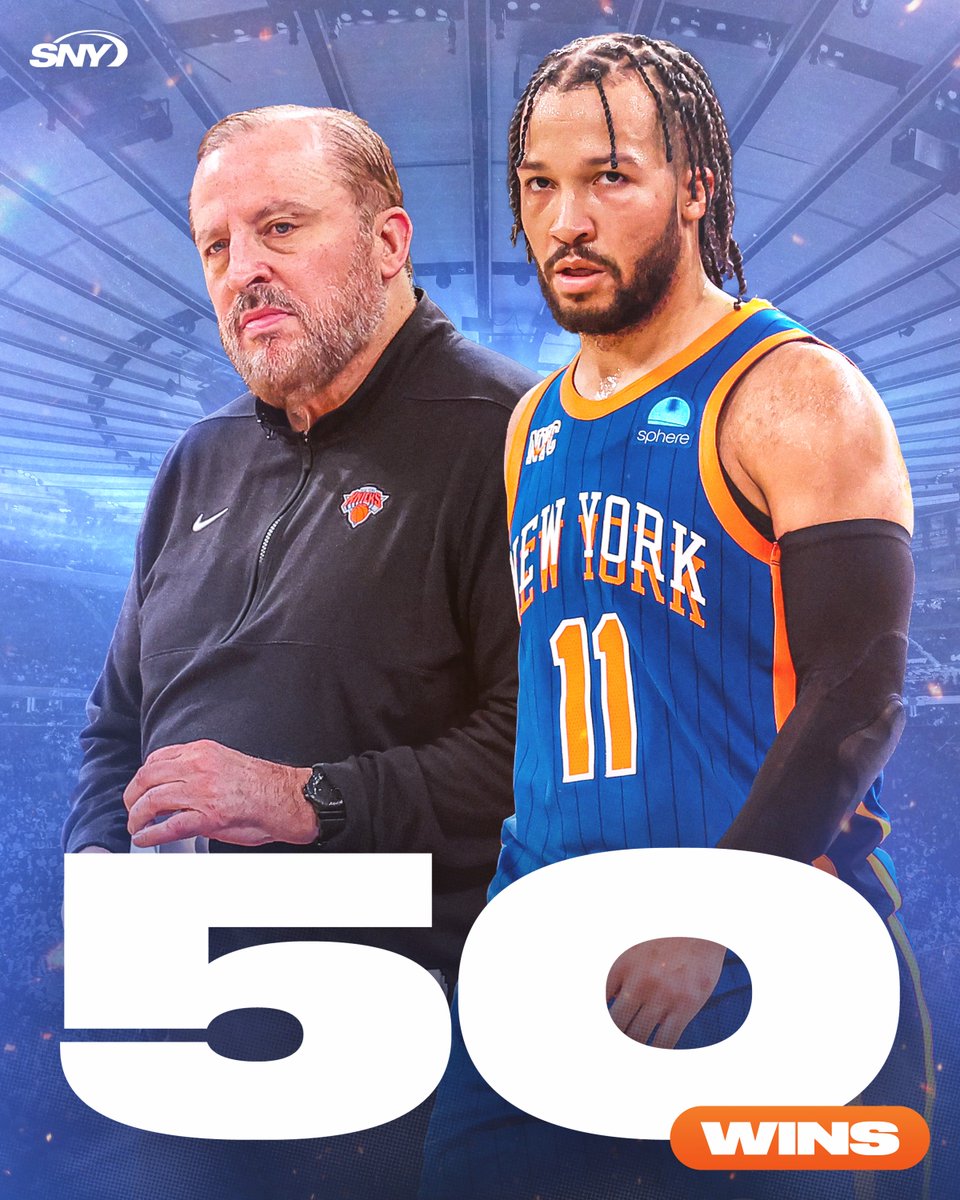 5️⃣0️⃣. For the first time since 2012-13, the Knicks have reached 50 wins in the regular season!