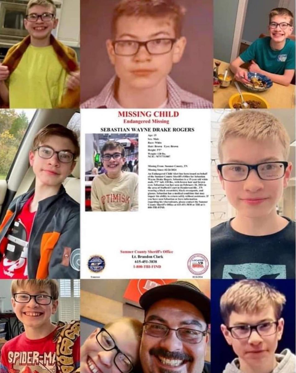 CrimeNJusticeYT's tweet photo. Day 48 in the search for #SebastianRogers and everything is still on the table and no leads as to where he might be or what happened to him. Please continue to share his flyer and keep his face in the media. #BringSebastianHome #AmberAlert #MissingTennessee https://t.co/wWG4e1mad1