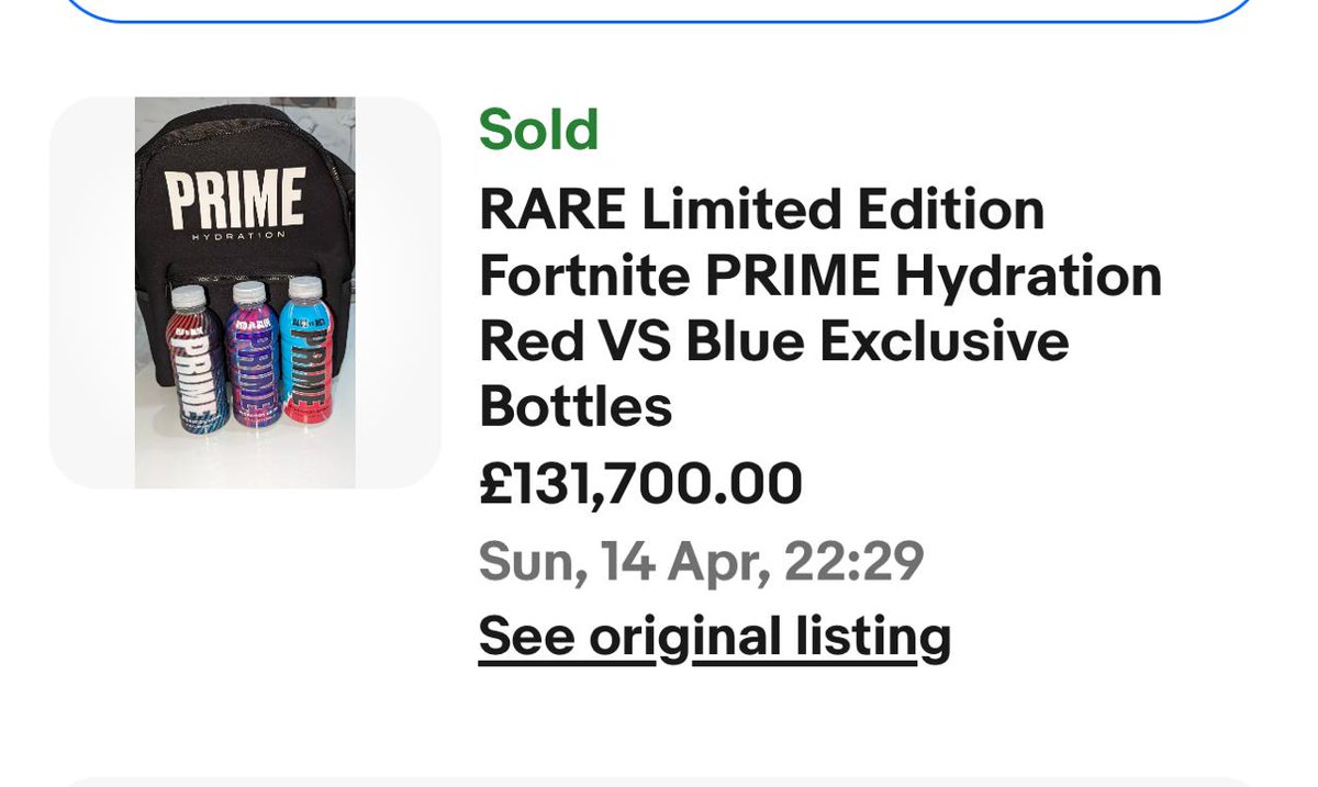 Insane my RAREST PRIME in the world sold for £131,000! #drinkprime # ...