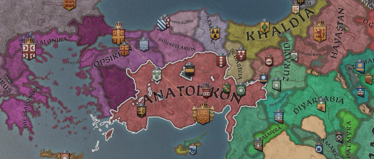 Update: this is our Kingdom now, and we will slowly root out the Makedon dynasty, which produced ugly mixed race rulers all over the Empire.
Time to make pure-blooded greeks reign over Byzantium again.