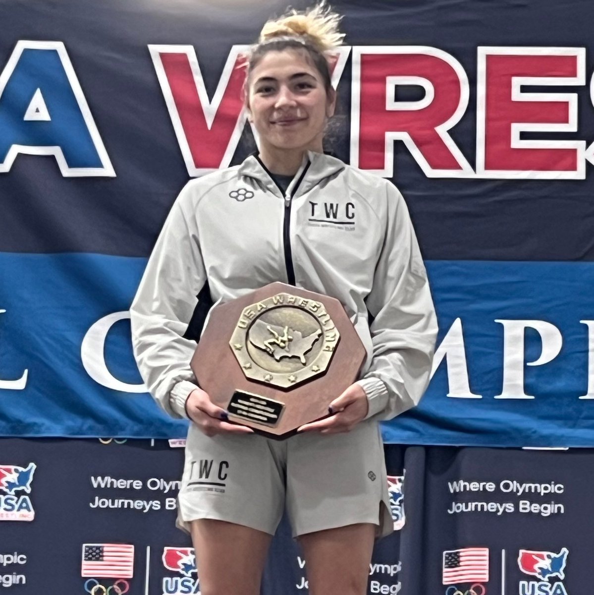DoaneAthletics's tweet photo. Cristelle Rodriguez wins the 20U US Marine Corps Women's Wrestling National Championship for the second straight year! #DoaneWWR https://t.co/J60kXamjcz