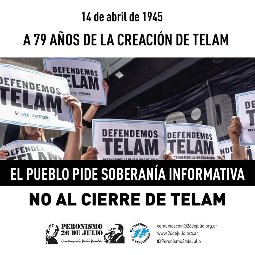 #TelamNoSeCierra 
#TelamSeDefiende
#NoAlDNU