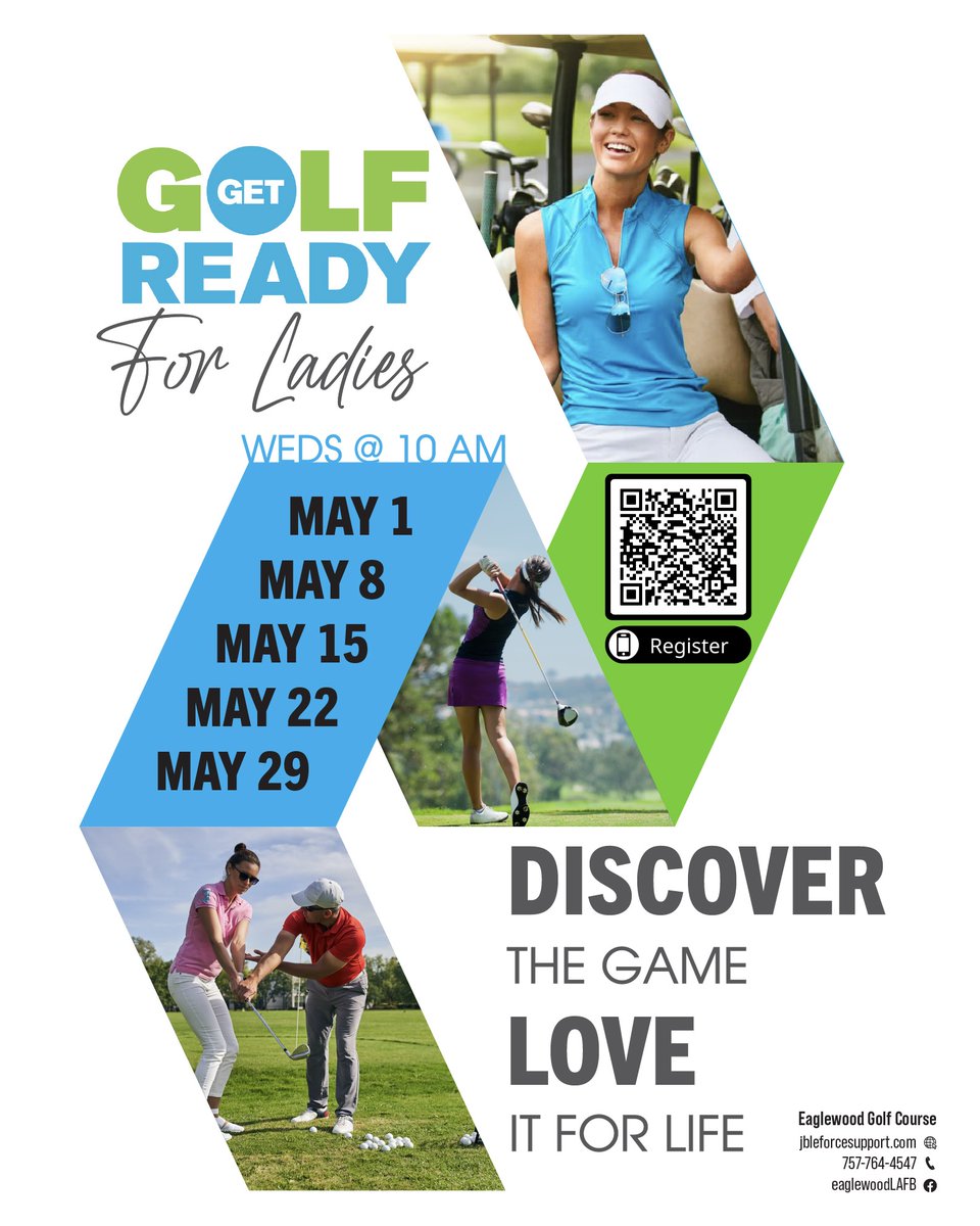 Thinking about signing up for a ladies learn to play golf program this summer! ⛳️ Who else is ready to hit the green and brush up on their golf skills? #golf #ladiesgolf #summerfun #GetGolfReady #Eaglewood #JBLE