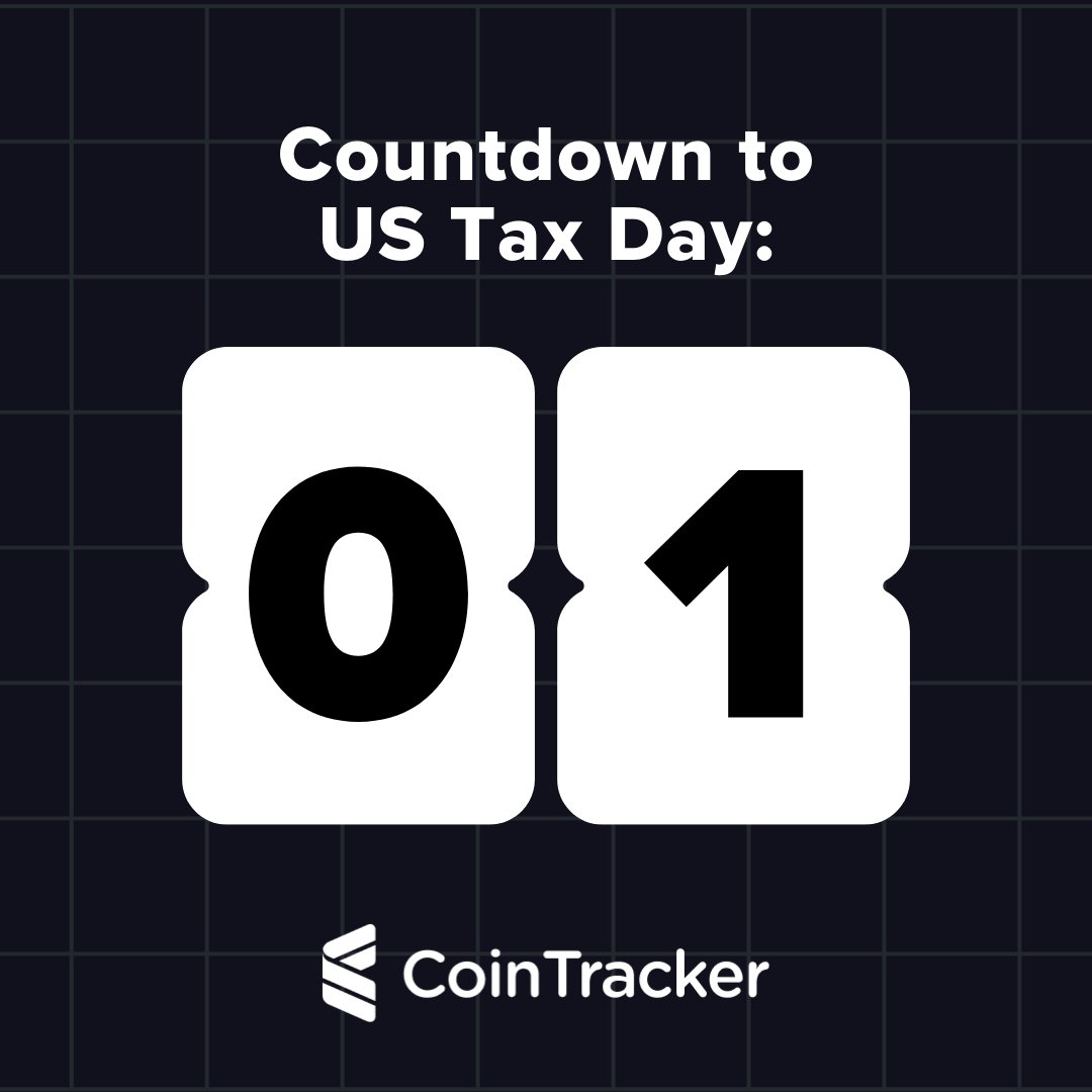 CoinTracker's tweet photo. The US tax deadline is TOMORROW  ‼️

➡️ https://t.co/rCeFgik7s5 is your shortcut to complete and accurate crypto taxes all in one place https://t.co/SzgvfNxrg7