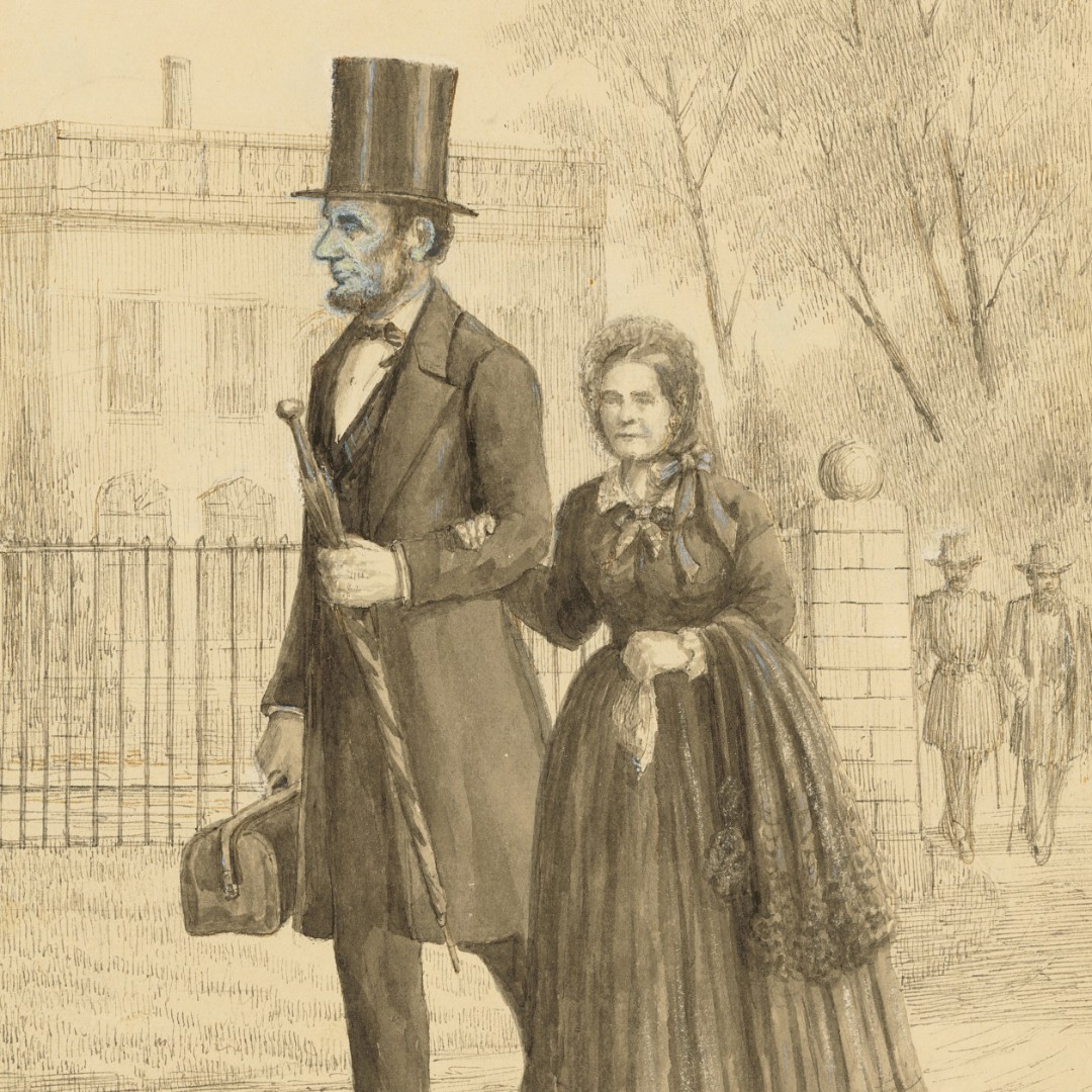 President Lincoln & Mary took a carriage ride to the Navy Yard to see the ironclad monitor ship, USS Montauk. She later wrote, “During the drive he was so gay that I said to him, laughingly, ‘Dear husband, you almost startle me by your great cheerfulness'.”